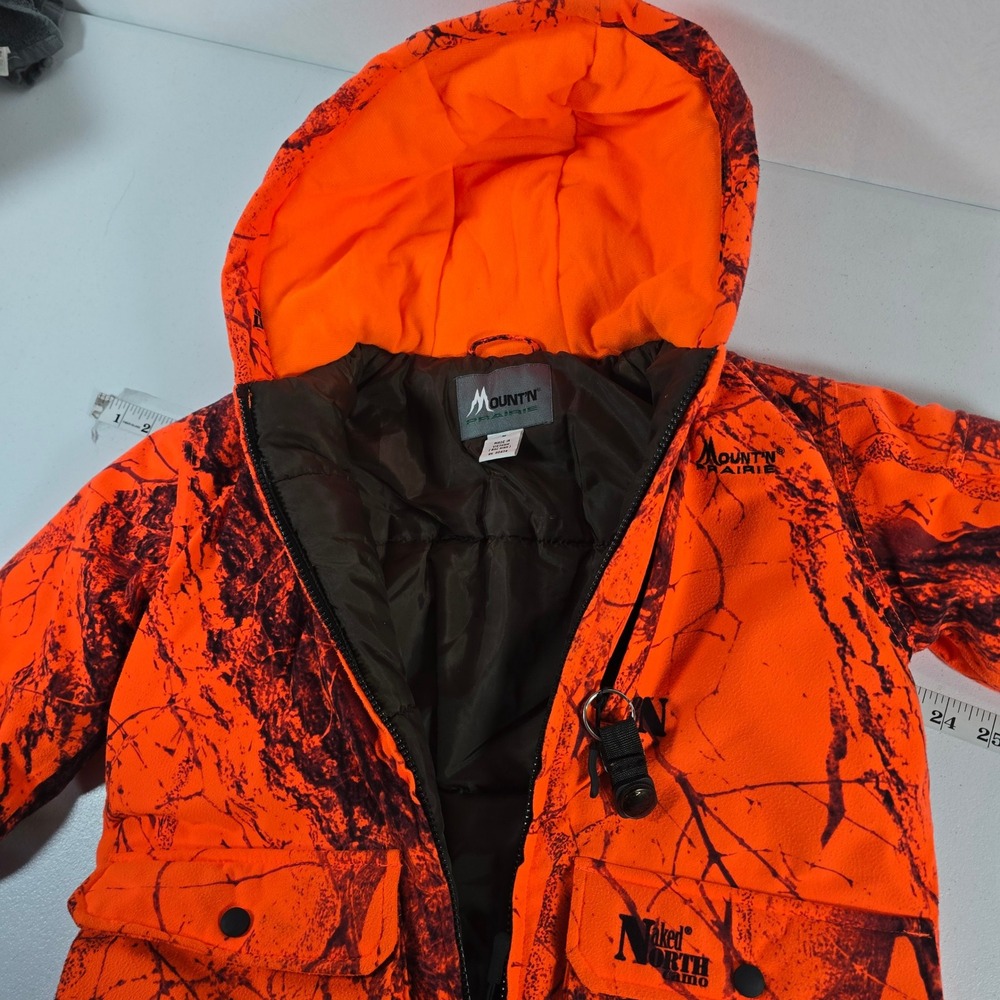 Naked North Camo Orange Fleece Hooded Jacket Women's Size M Mountain Prairie - Picture 6 of 10